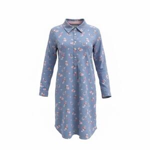 L.O.G.G. by H&M Girls Floral Shirt Dress Blue Long Sleeve Size 9 10Y